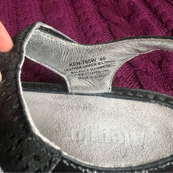 Alegria Tile Me More Black Leather Kendra T-Strap Sandals Size 40 Size 9.5/10 - Picture 11 of 13